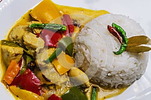 Yellow Thai Chicken Curry with Rice