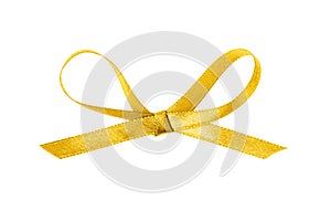 Yellow thin ribbon bow