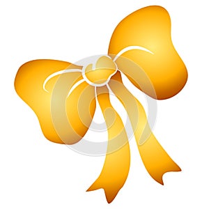 Yellow Tied Ribbon Bow Clipart