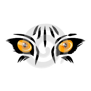 Yellow tiger eyes. chinese new year concept. 2022 year of the tiger