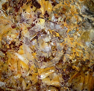 Yellow tinged cerussite crystals (lead carbonate) photo