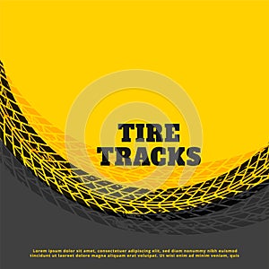 Yellow tire track print mark background design