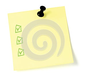 Yellow To-Do List with pushpin and checkboxes