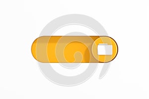 Yellow Toggle Switch Slider with Folder Icon. 3d Rendering