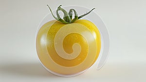 The yellow tomato closeup.AI generated image