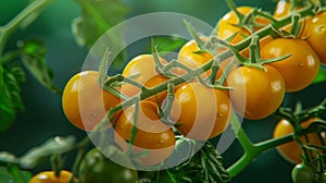 The Cluster of Yellow Tomatoes.AI generated image