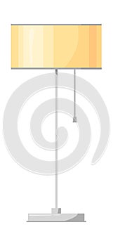 Yellow torchere. Luxurious contemporary electricity lighting, icon vector illustration