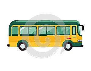 yellow tour bus transport vector