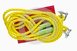 Yellow towing rope