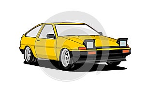 Yellow toyota trueno vector art