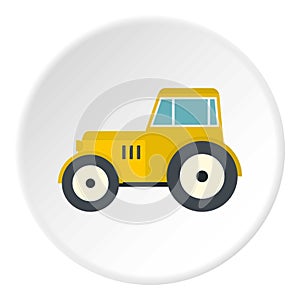 Yellow tractor icon circle