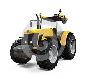 Yellow Tractor Isolated