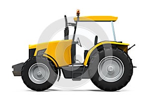 Yellow Tractor Isolated