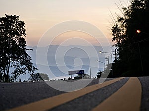 Yellow traffic line color Double solid lines to warn prohibiting overtaking