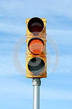 Yellow traffic signal light