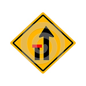 Yellow traffic square shaped sign with exclamation mark symbol sign with exclamation mark symbol Road Sign ,Vector Illustration