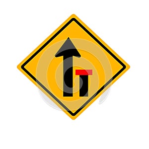 Yellow traffic square shaped sign with exclamation mark symbol sign with exclamation mark symbol Road Sign ,Vector Illustration