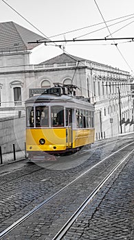Yellow Tram, Lisbon, Portugal photo