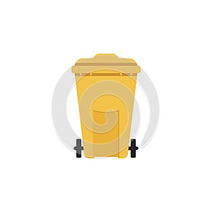 Yellow trash dumpster