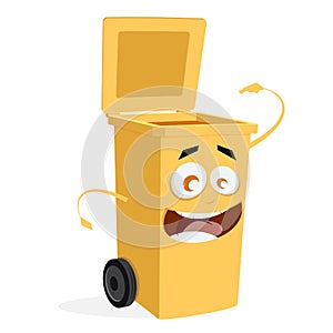 Yellow trashcan clipart