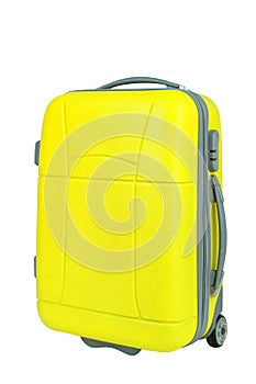 Yellow travel suitcase