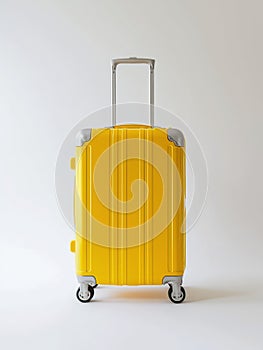 Yellow travel suitcase.