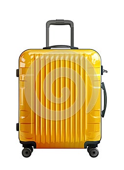 Yellow travel suitcase