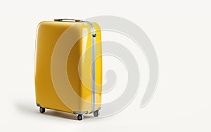 Yellow travel suitcase 3d rendering, illustration
