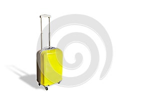 Yellow travel suitcase handle