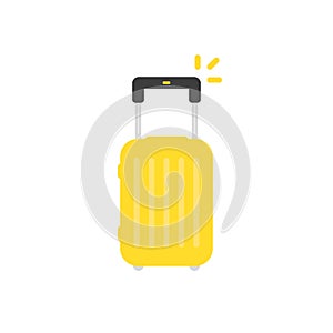 yellow travel suitcase isolated on white