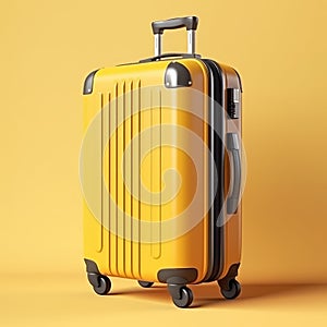 yellow travel suitcase for trip generative AI