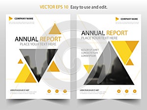 Yellow Triangle Brochure annual report Leaflet Flyer template design, book cover layout design, abstract business presentation