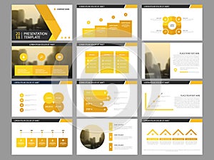 Yellow triangle Bundle infographic elements presentation template. business annual report, brochure, leaflet, advertising flyer,