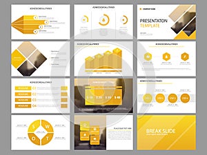 Yellow triangle Bundle infographic elements presentation template. business annual report, brochure, leaflet, advertising flyer,