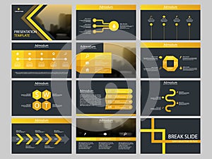 Yellow triangle Bundle infographic elements presentation template. business annual report, brochure, leaflet, advertising flyer,