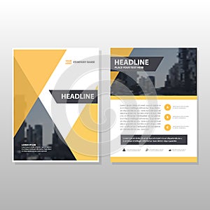 Yellow triangle Vector annual report Leaflet Brochure Flyer