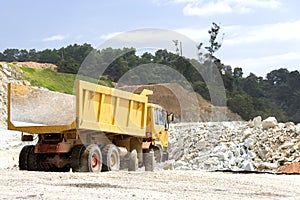 Yellow Truck at Quarry