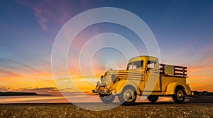 Yellow Truck Sunset