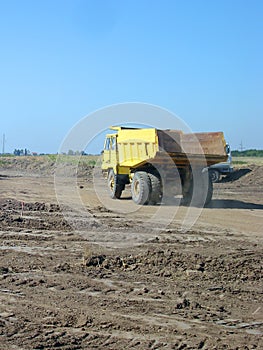 Yellow truck transport