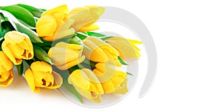 Yellow tulip flowers bouquet