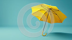 The Yellow Umbrella on Blue.AI generated image
