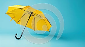 The Yellow Umbrella on Blue.AI generated image