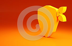 Yellow Vandal icon isolated on orange background. Minimalism concept. 3d illustration 3D render