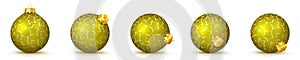 Yellow Vector Christmas Balls Set with Texture - X-Mas Baubles