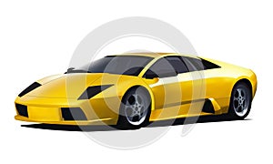 Yellow vector lamborghini