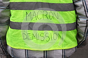 Yellow vests protest against higher fuel prices and ask president Macron departure photo