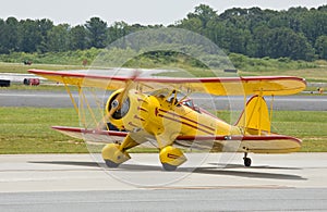 Yellow vintage airplane