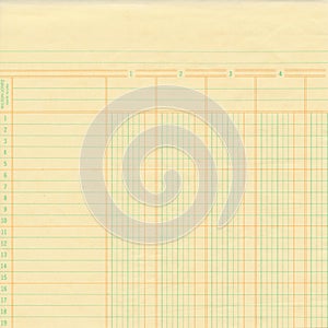 Yellow vintage ledger or graph paper