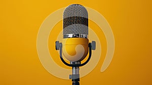 The Yellow Vintage Microphone.AI generated image
