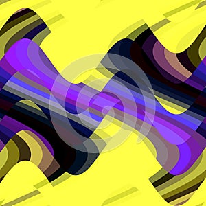 Yellow violet blue fluid shapes background geometries, abstract fractal, design